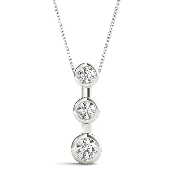 Theberga Natural Diamond Bezel Set  Necklace
