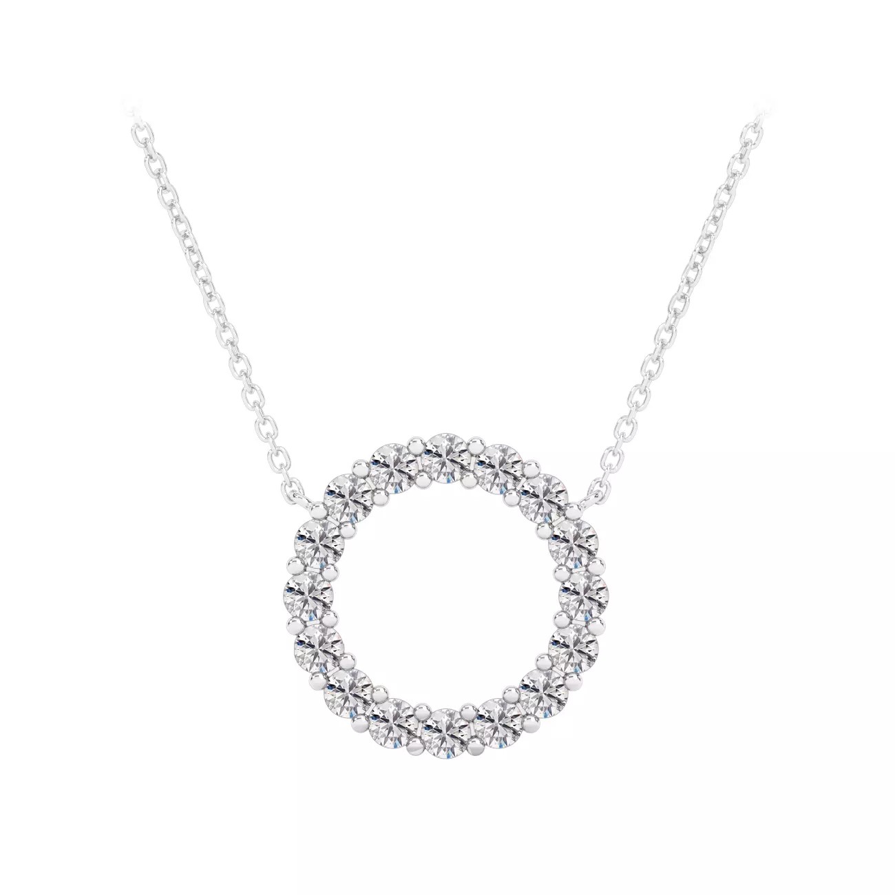 Shared Prong 1.08 Carat Natural Diamond  Necklace