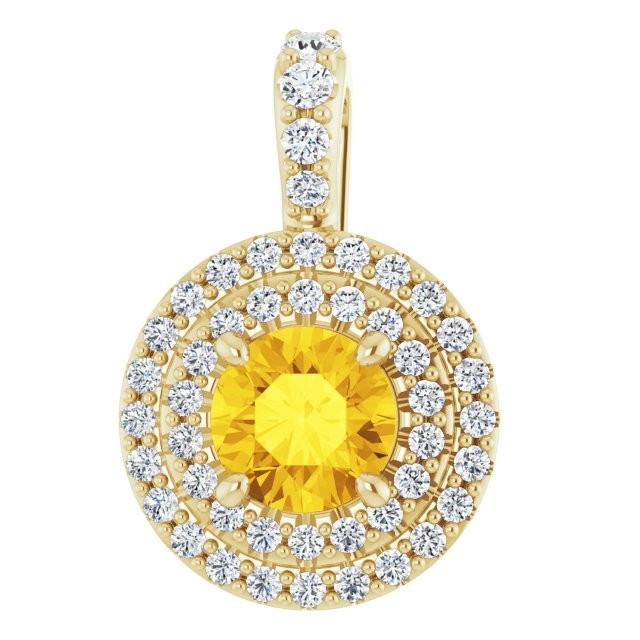 Twylla Yellow Diamond 4 Prong  Necklace