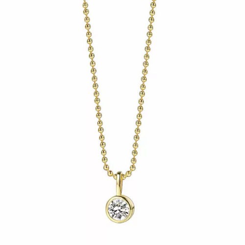 Bezel Set Natural Diamond  Necklace