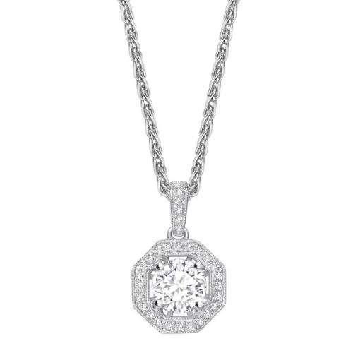 4 Prong 0.50 - 1.00 Carat Natural Diamond  Necklace
