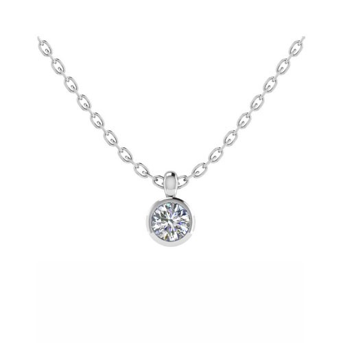 Bezel Set Natural Diamond  Necklace