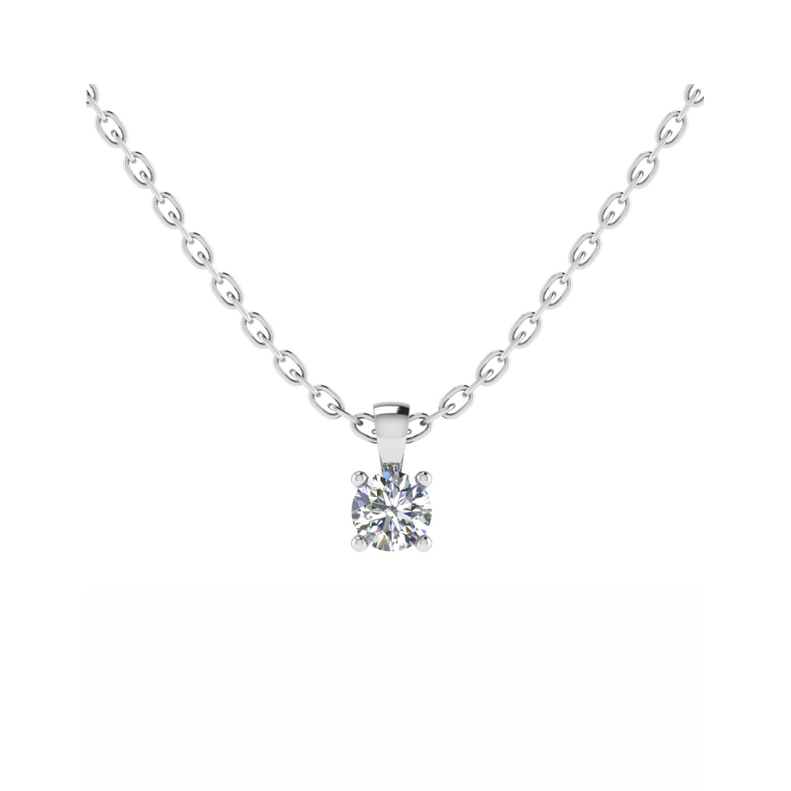4 Prong Natural Diamond  Necklace