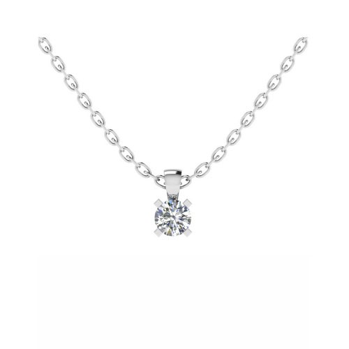 4 Prong Natural Diamond  Necklace
