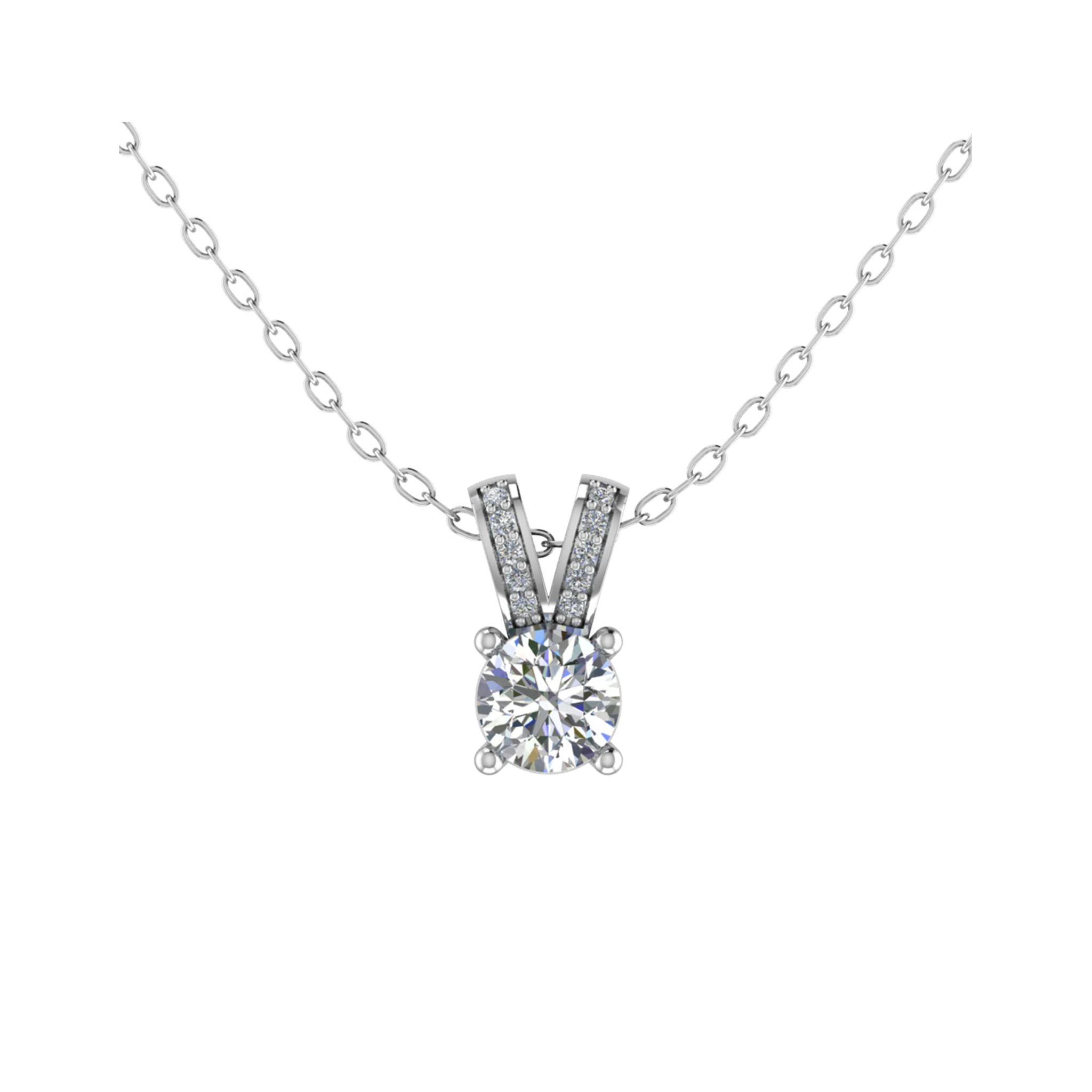 4 Prong 0.20 - 2.00 Carat Natural Diamond  Necklace