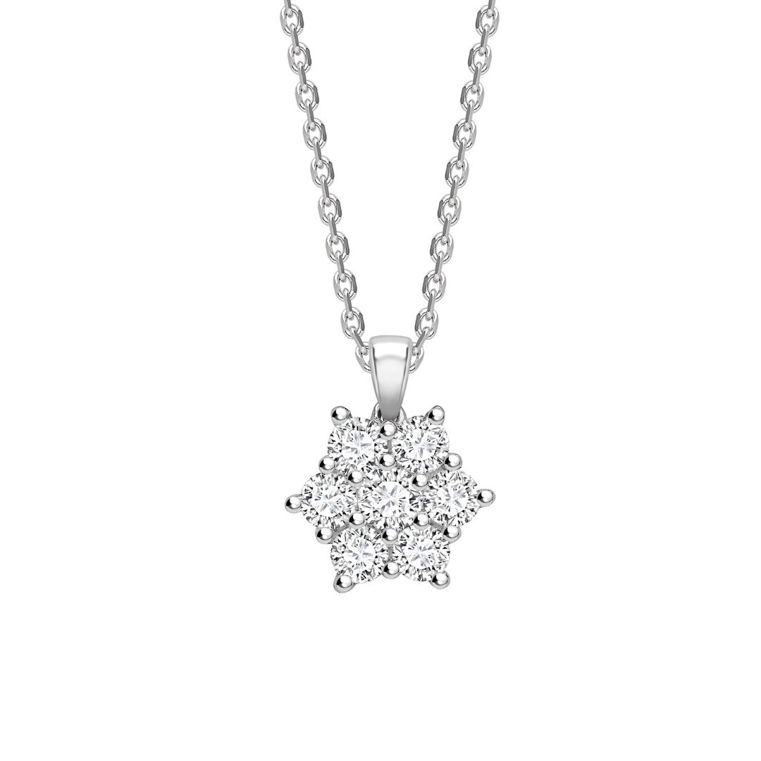 Prong Set Natural Diamond  Necklace