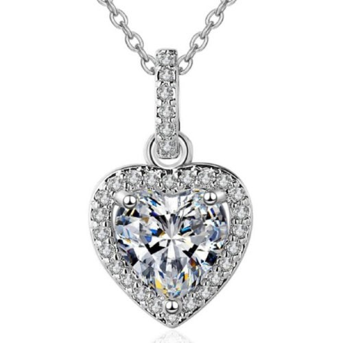 3 Prong Natural Diamond  Necklace