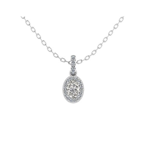 4 Prong Natural Diamond  Necklace