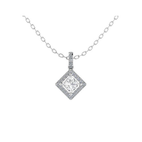 4 Prong Natural Diamond  Necklace