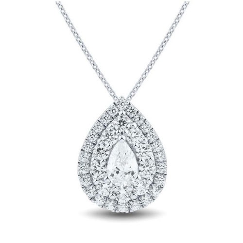 3 Prong Natural Diamond  Necklace