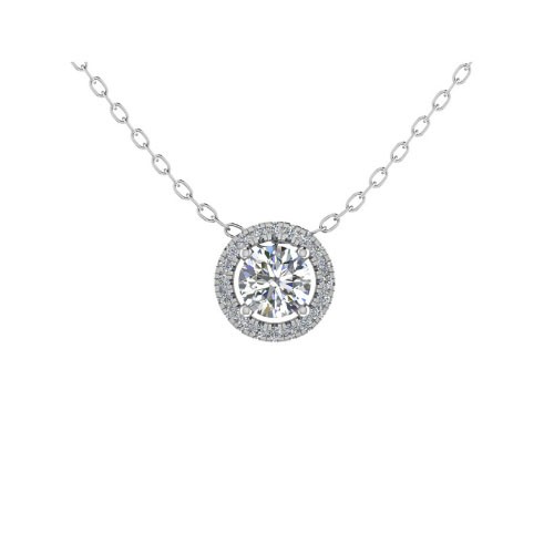 4 Prong Natural Diamond  Necklace