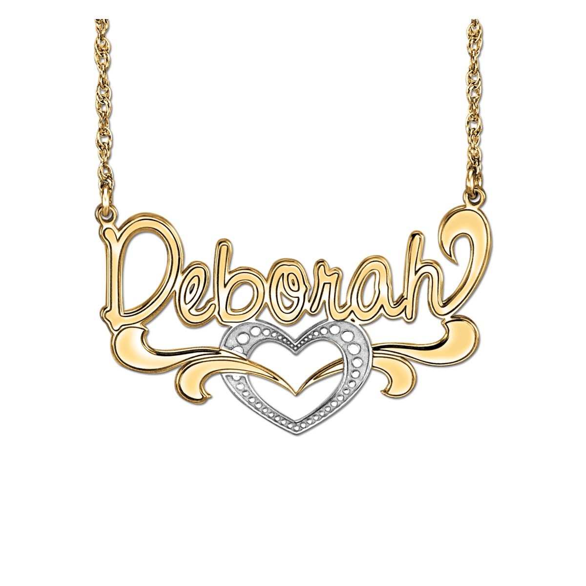 Felix Script With Heart Center  Necklace