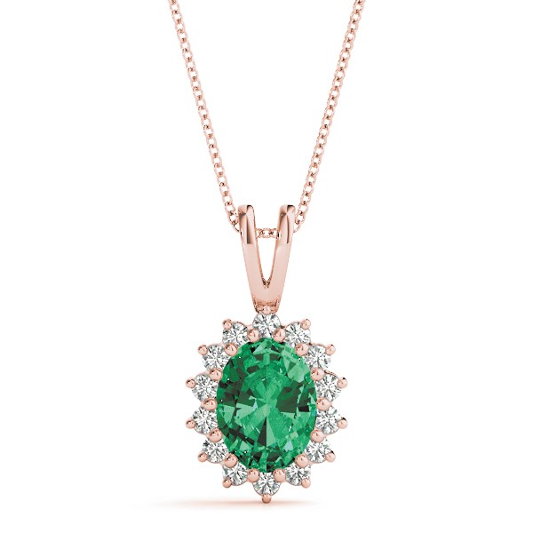 Prong Set Emerald  Necklace