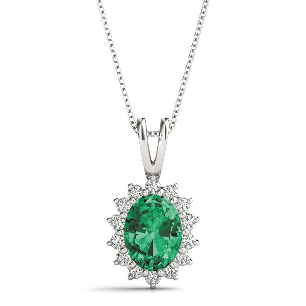 Prong Set Emerald  Necklace