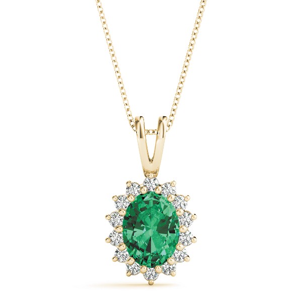 Prong Set Emerald  Necklace