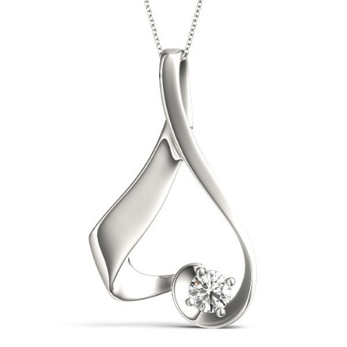 4 Prong Natural Diamond  Necklace