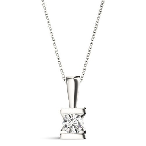 Channel Set Natural Diamond  Necklace