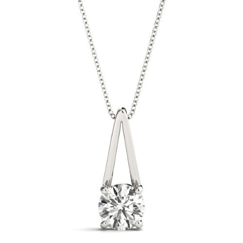 4 Prong Natural Diamond  Necklace
