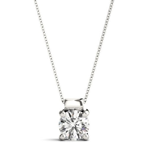 4 Prong Natural Diamond  Necklace