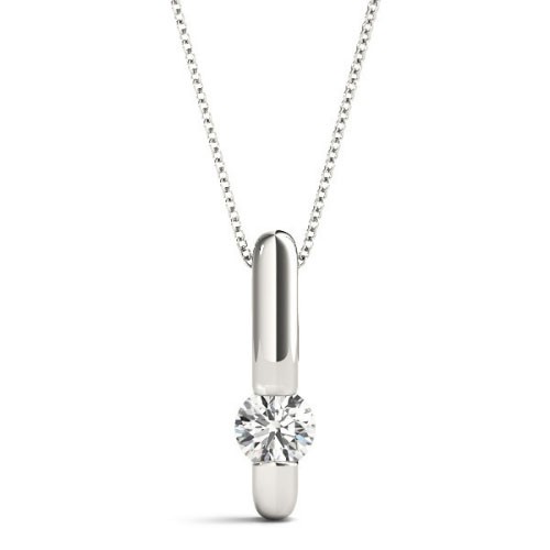 Channel Set Natural Diamond  Necklace