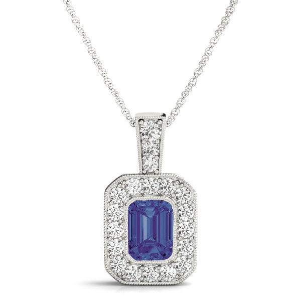 Pariyat Blue Sapphire Bezel Set  Necklace