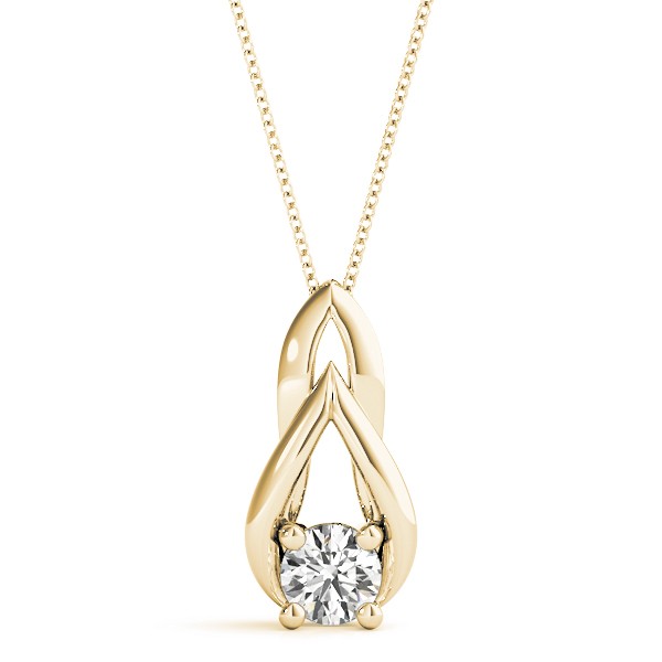 Rille Natural Diamond 4 Prong  Necklace