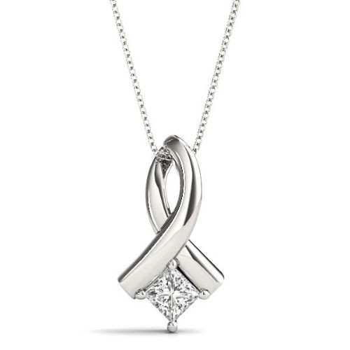 4 Prong Natural Diamond  Necklace