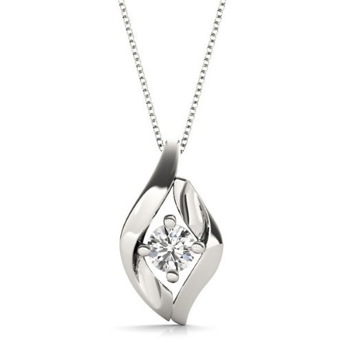 4 Prong Natural Diamond  Necklace