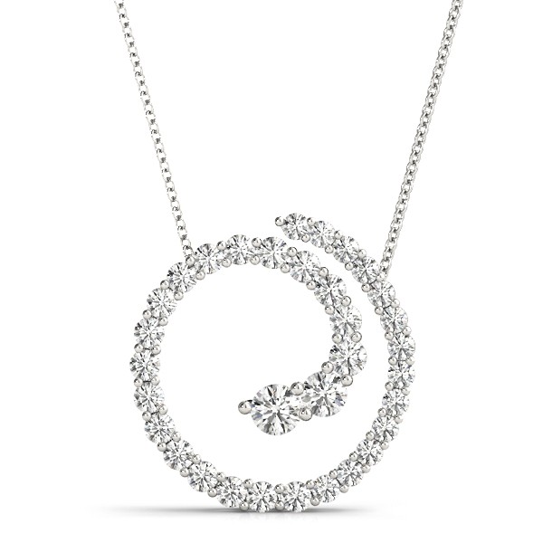 Prong Set Natural Diamond  Necklace
