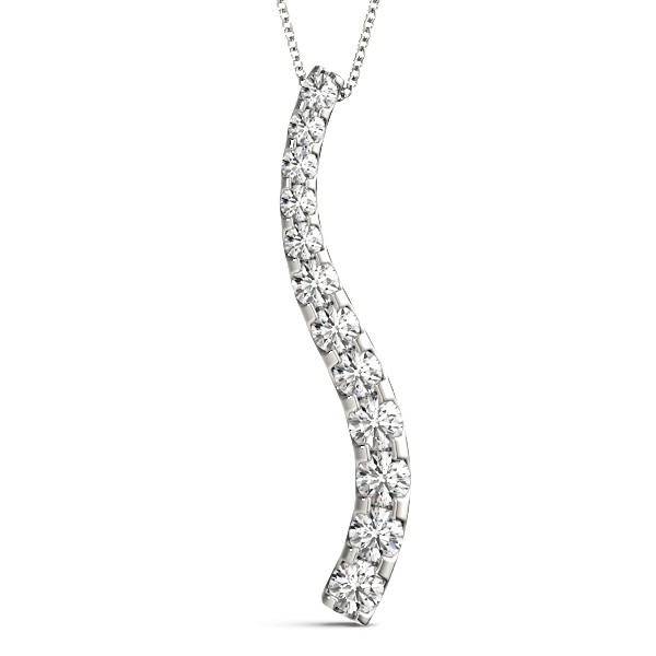 Bezel Set Natural Diamond  Necklace