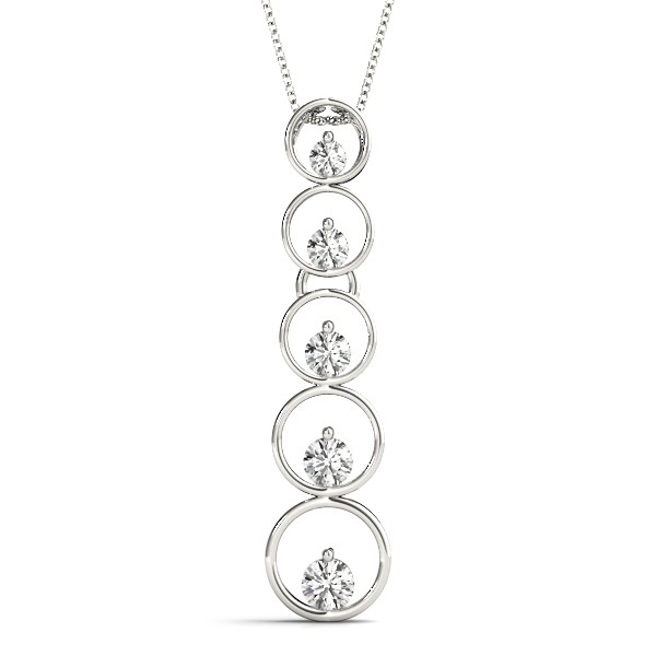 Bezel Set Natural Diamond  Necklace