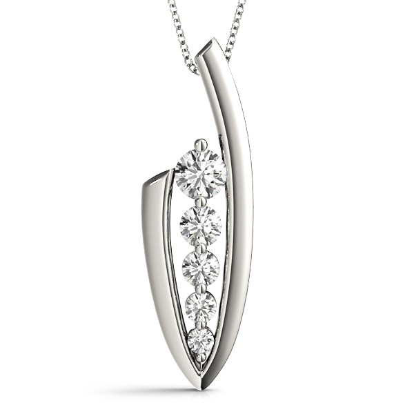 Bezel Set Natural Diamond  Necklace