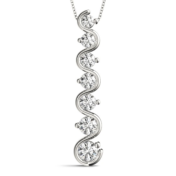 Bezel Set Natural Diamond  Necklace