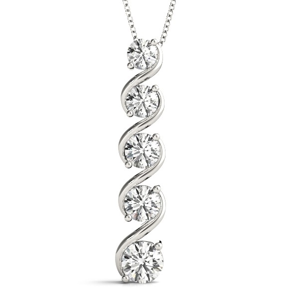 Prong Set Natural Diamond  Necklace