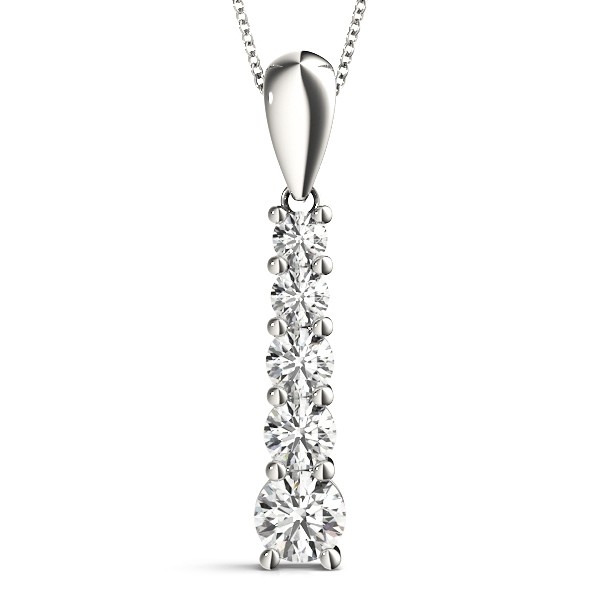 Prong Set Natural Diamond  Necklace