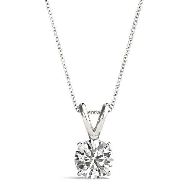 4 Prong Natural Diamond  Necklace