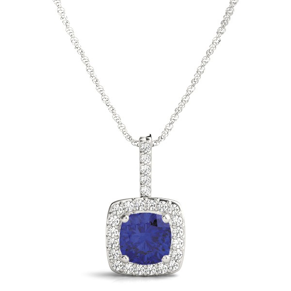 Pramiti Blue Sapphire 4 Prong  Necklace