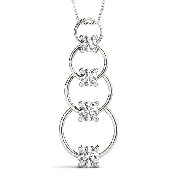 Bezel Set Natural Diamond  Necklace
