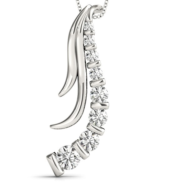 Channel Set Natural Diamond  Necklace