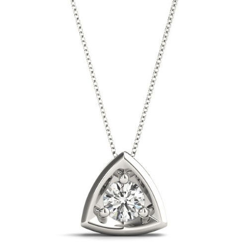 3 Prong Natural Diamond  Necklace