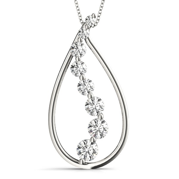 Sebastian Natural Diamond Prong Set  Necklace