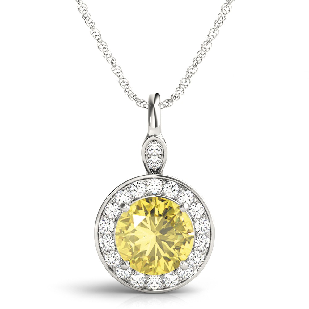 Twillian Yellow Diamond 4 Prong  Necklace