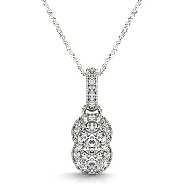 Prong Set Natural Diamond  Necklace
