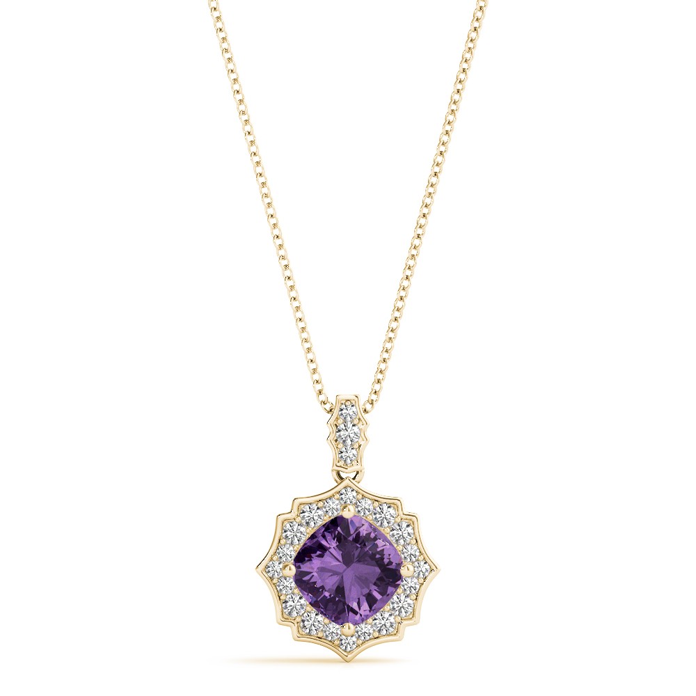 Tahirah Amethyst 4 Prong  Necklace