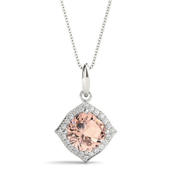 4 Prong 0.10 - 3.00 Carat Morganite  Necklace