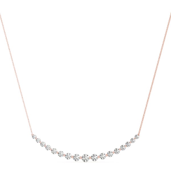 Delfiah Natural Diamond Share Prong Set  Necklace