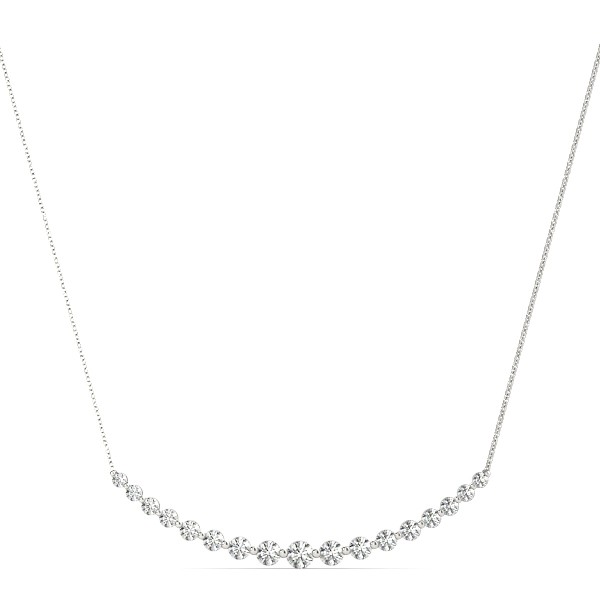Share Prong Set Natural Diamond  Necklace