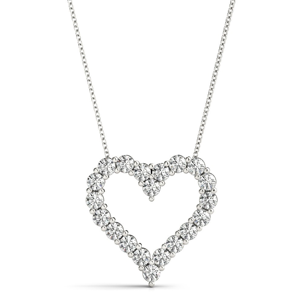Shared Prong Natural Diamond  Necklace