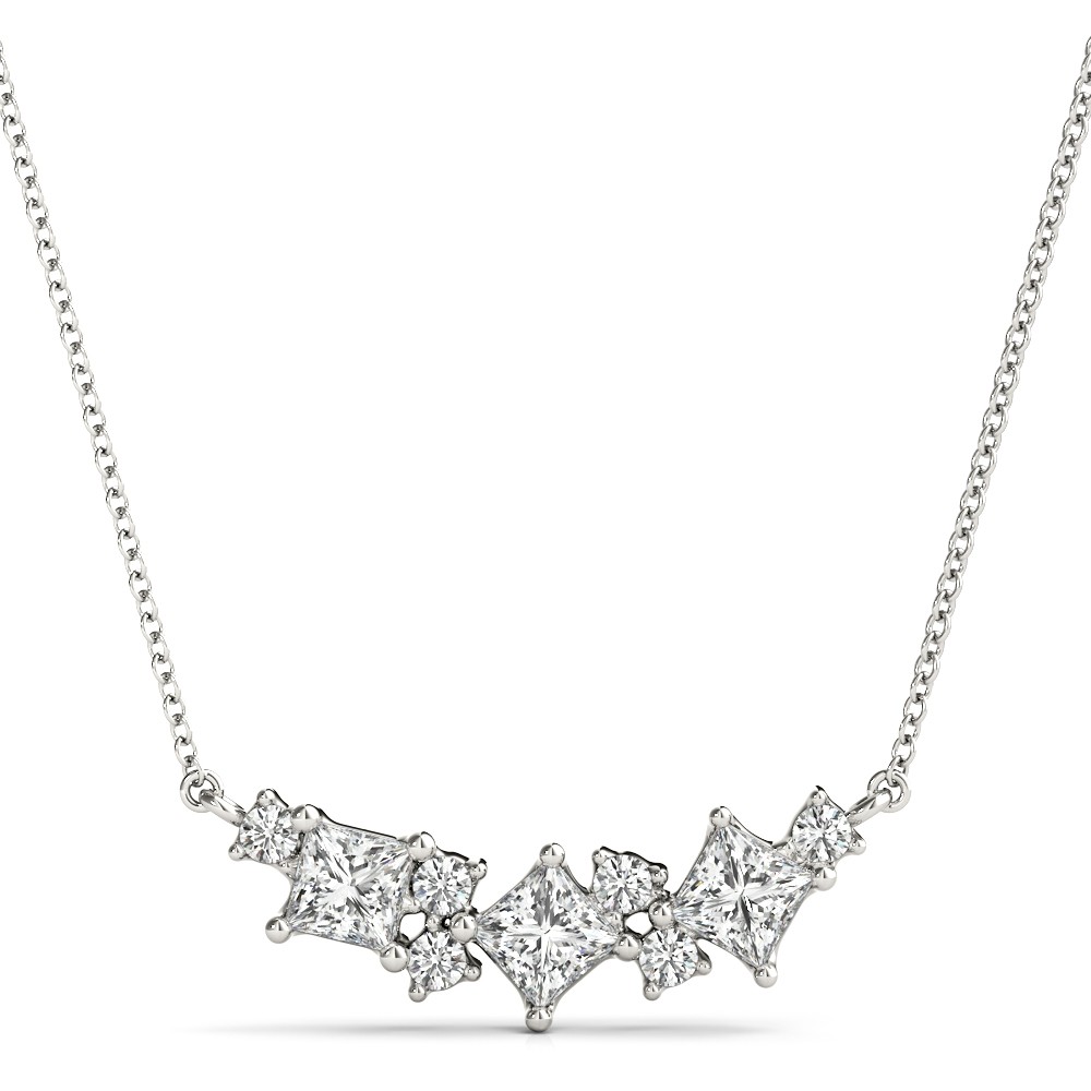 Prong Set Natural Diamond  Necklace