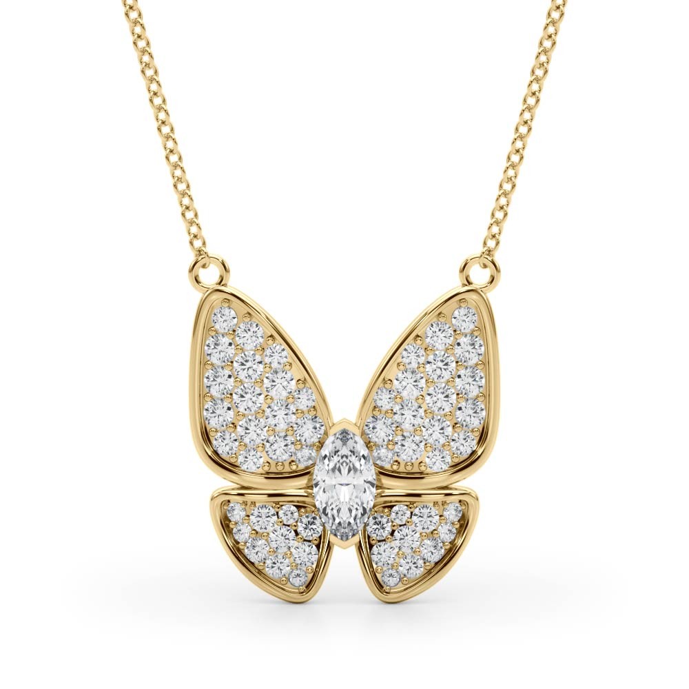 Prong Set Natural Diamond  Necklace